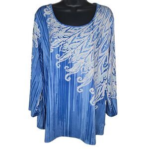 Bob Mackie Art Deco Placement Print Knit Top 2X